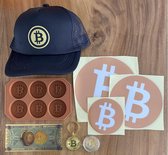 Bitcoin cadeaupakket - cryptocurrency - bitcoin pet - bitcoin biljet - bitcoin sleutelhanger - bitcoin munt - bitcoin stickers - bitcoin biljet - bitcoin ijsblokjes