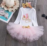 3 in 1 set Cakesmash outfit - First Birthday outfit - Eerste verjaardag - Een jaar tutu dress - Babykleding - Leuke cadeau 1 jaar - Photoshoot jurk set - my 1st bday cupcake lange mouw Roze