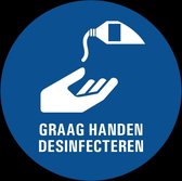 Graag handen desinfecteren sticker 150 mm