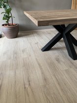 Eettafel Tendenza Base (vierkant) - 1.30 x 1.30 tafelblad steigerhout in kleur naar keuze, stalen matrix-poot | Quattro Design