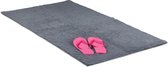relaxdays badmat, verschillende maten, ook voor vloerverwarming, wasbaar, grijs 70x120cm
