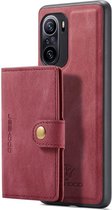 Xiaomi Poco F3 / Mi 11i Hoesje Magnetisch Kaarthouder Back Cover Rood
