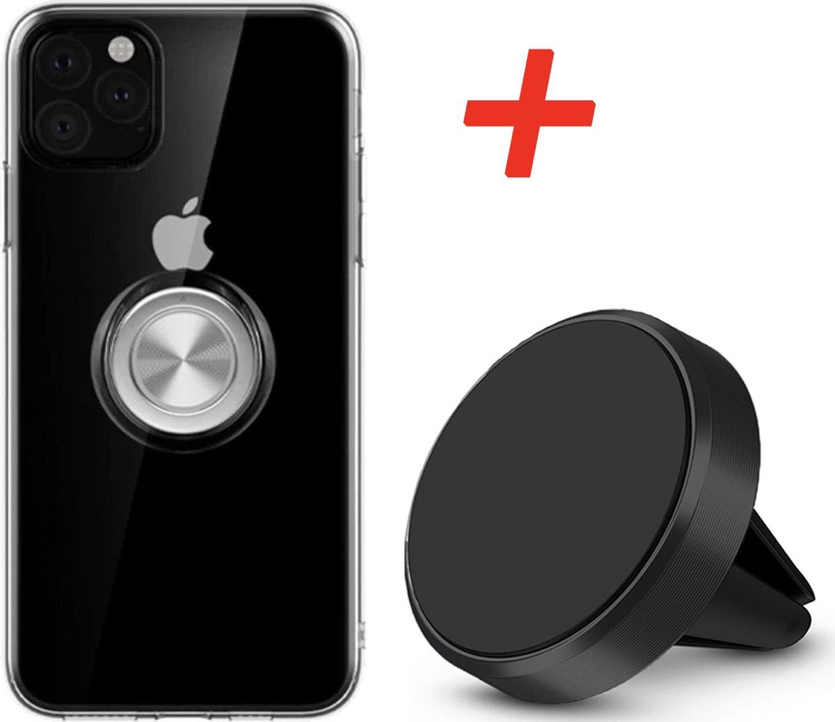 Geschikt voor Apple iPhone 12 Pro Magnetische Backcover - Transparant TPU + Magneet