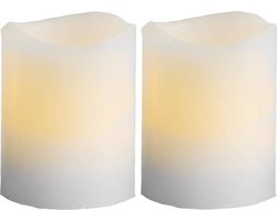 May Set van 2 Ledkaarsen Wit - D: 5 cm x H: 6 cm