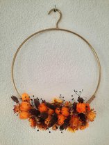 Droogbloemen krans - goud - 25 cm
