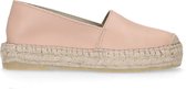 Sacha - Dames - Roze leren platform espadrilles - Maat 38