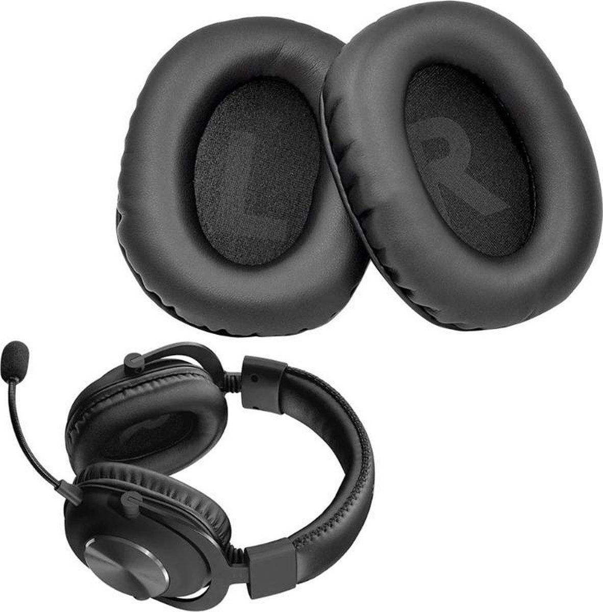 Luxe Lederen Oorkussen Set Geschikt Voor Logitech G Pro/G Pro X Gaming Headset- Vervangende Koptelefoon Earpads - Oor Kussens - Ear Pads - Oorkussens Met Memory Foam Binnenlaag - Zwart