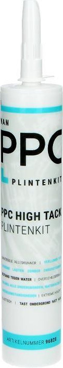 PPC High Tack Plintenkit 290ml - Montagekit voor Alle Ondergronden - Wit