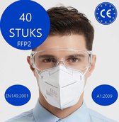 Simplecase 40 stuks FFP2-masker - CE2834 - EN149:2001 - A1:2009 - adembeschermingsmasker, deeltjesfiltermasker