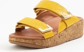 FitFlop Remi Adjustable Slides Leather GEEL - Maat 39