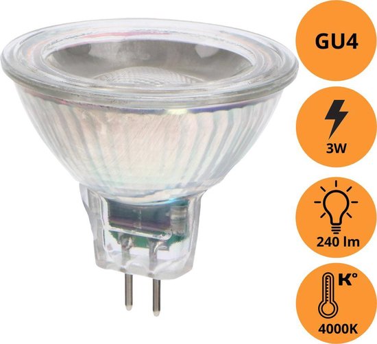 Kaal Heel kwaad Proventa Longlife LED spot met GU4 fitting - 12V - MR11 led reflectorlamp -  1 x... | bol.com