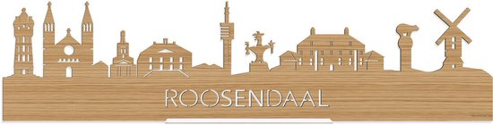 Standing Skyline Roosendaal Bamboe hout - 40 cm - Woon decoratie om neer te zetten en om op te hangen - Meer steden beschikbaar - Cadeau voor hem - Cadeau voor haar - Jubileum - Verjaardag - Housewarming - Aandenken aan stad - WoodWideCities