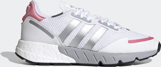 Adidas ZX 1K Boost W Dames Sneakers - Ftwr White/Silver Met./Hazy Rose