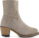 Travelin' Paulx Nubuck - Leren dames enkellaars met hak - Grijs Leer - Maat 38