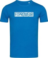FitProWear Heren Slim-Fit T-Shirt Block - Blauw - Maat M - Casual T-Shirt - Sportshirt - Slim Fit Casual Shirt - Strak shirt - Slim-Fit T-Shirt - Blauw Shirt