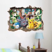 Pokemon door muur sticker, deursticker, muursticker o.a. pikachu kinderkamer jongens kamer, meisjes kamer