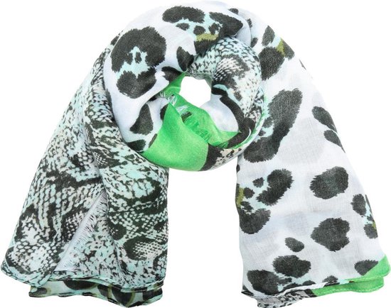 Een mooie sjaal met een kleurrijke dierenprint van slangen en luipaarden -  Afmeting:... | bol.com