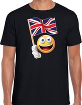 Verenigd Koninkrijk  supporter / fan emoticon t-shirt zwart voor heren 2XL