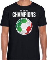 Italie EK/ WK supporter t-shirt we are the champions met Italiaanse voetbal zwart heren L