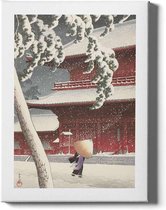 Walljar - Kawase Hasui - The Zojo Shrine - Muurdecoratie - Canvas schilderij