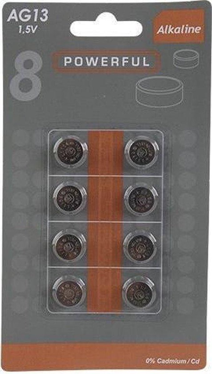 POWERFUL knoopcell batterij - 8 stuks - AG13 LR44