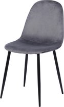 Eetkamerstoel Boston velvet  - Set van 4 - grijs - Fluweel - Velvet - Eetkamerstoel - Eetkamerstoelen - Woonkamerstoelen