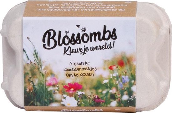 Foto: Blossombs eierdoosje met bloemenzaden 6 zaadbommetjes