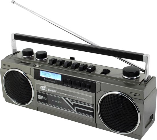 Soundmaster SRR70TI - Retro stereo radio/cassetterecorder met DAB+, bluetooth en USB - Soundmaster