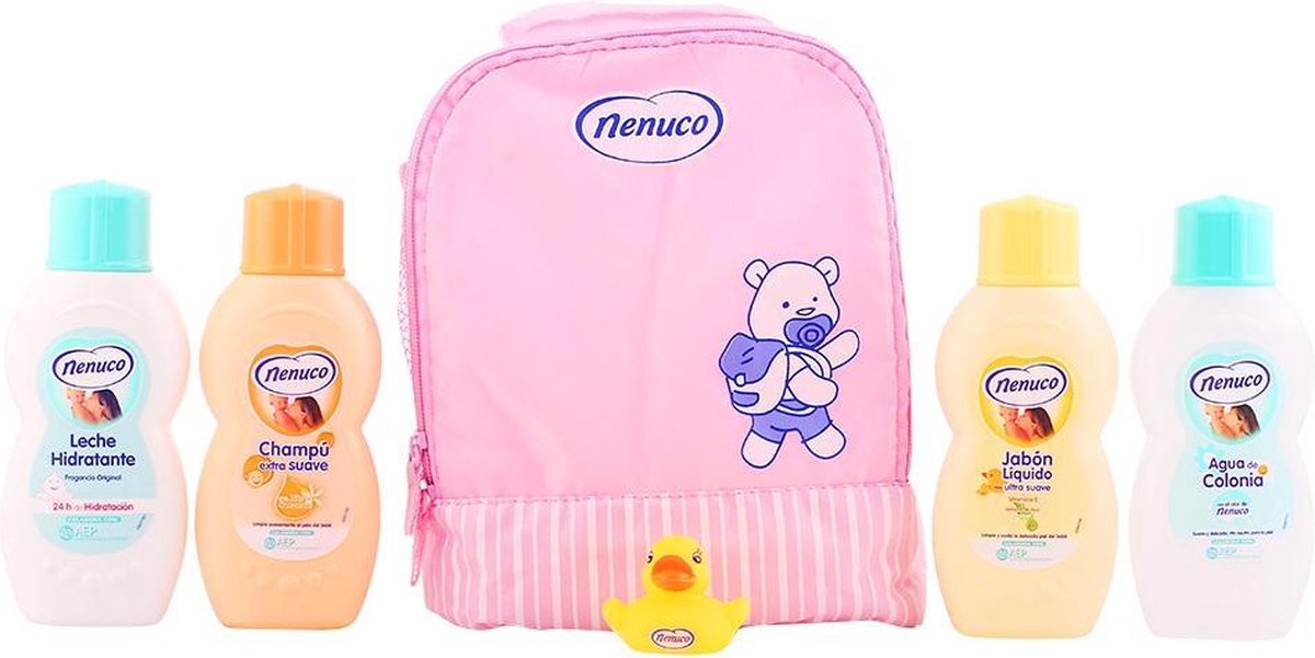 Roze Nenuco tas met 4 producten | Nenuco Cologne | Nenuco Shampoo | Nenuco Bodymilk | Nenuco Bad & Douchegel