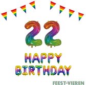 22 jaar Verjaardag Versiering Pakket Regenboog