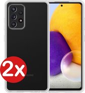 Samsung Galaxy A72 Hoesje Siliconen Case Cover - Samsung A72 Hoesje Cover Hoes Siliconen - Transparant - 2 PACK