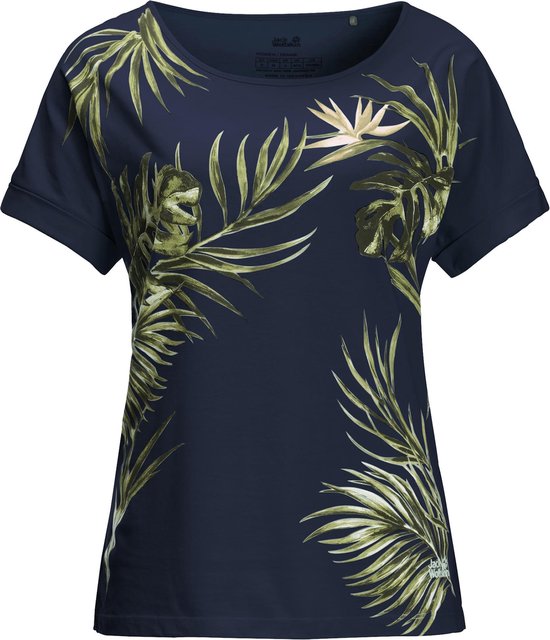 Trekken Maak los wakker worden Jack Wolfskin Tropical Leaf T-shirt dames (Kleur: donkerblauw, Maat: M) |  bol.com