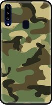 ADEL Siliconen Back Cover Softcase Hoesje Geschikt voor Samsung Galaxy A20s - Camouflage