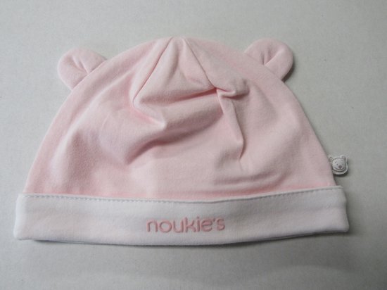 Noukie's - Zomer muts - Meisje - Rose, met oortjes  - 6/12 maand - 46 cm  T1 ,