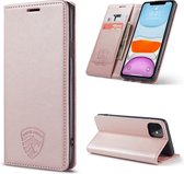 iPhone 12 PRO MAX Hoesje met Anti Skim Bescherming - Pasjes Bookcase RFID Beschermd Cover - Roze Goud