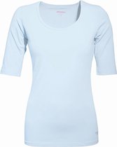 MOOI! Company - Dames T-shirt Joyce - mouwtje tot de elleboog - Aansluitend model - Kleur Light Blue- XL