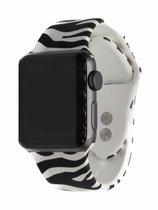 Geschikt Voor Smart Watch Band Met Print -  Zebra - 38mm En 40mm - Geschikt Voor Smart Watches