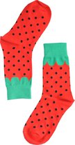Aardbei Sokken maat 36-40 - Rood - Grappige, vrolijke en leuke Sokken