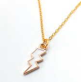 Ketting- Dames- Bliksem- Wit- Goud- LiLaLove