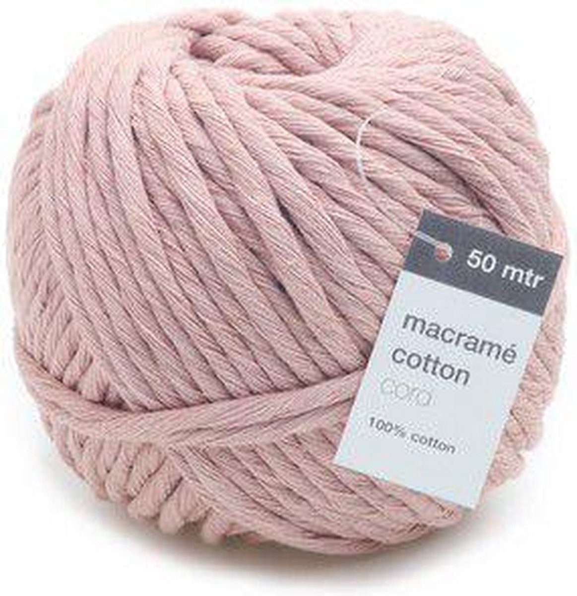Vivant Macramé katoenkoord 50m x 5mm - roze