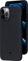 Pitaka - iPhone 12/12 Pro - Pitaka Air Case - Aramid Fiber telefoon hoesje – Twill patroon (Zwart)