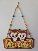 welcome board voor kinderkamer Bruin Uil