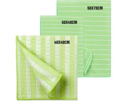 Bamboe Schoonmaak Set/Droogdoek /Wonderdoeken/Raamdoeken/Groen