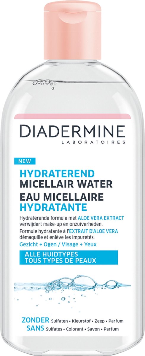Diadermine - Micellair Water Hydraterend - Voor droge en gevoelige huid - Met Aloe Vera Extracten - 5 x 400 ml