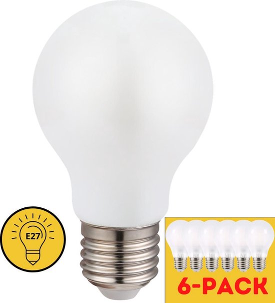 Proventa Energiezuinige LED lampen - Model Melk - Grote E27 fitting - Voordeelverpakking - 6-pack