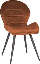 Nancy's Eetkamerstoel Sil - Stof - Stoel - Eetkamerstoelen - Rust - 51 x 87 x 64 cm