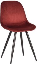 Nancy's Eetkamerstoel Capri - Kuipstoel - Keukenstoel - Eetkamerstoelen - Fluweel - Rood - 46 x 56 x 88 cm