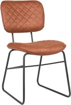 Nancy's Eetkamerstoel Sev - Stoel - Microfiber - Eetkamerstoelen - Cognac - 49 x 87 x 60 cm