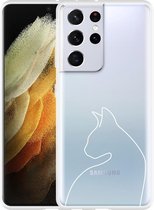 Hoesje Geschikt voor Samsung Galaxy S21 Ultra Kattencontour II