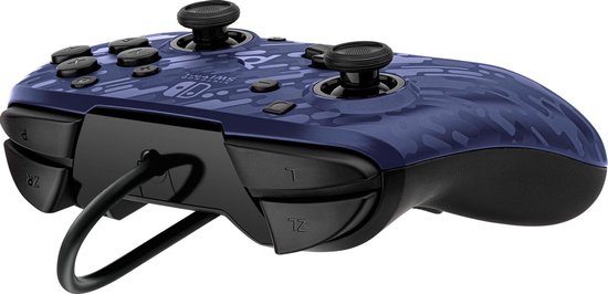 PDP Gaming Faceoff Deluxe+ Audio Wired Controller - Blue Camo (Nintendo Switch/Switch OLED) - PDP